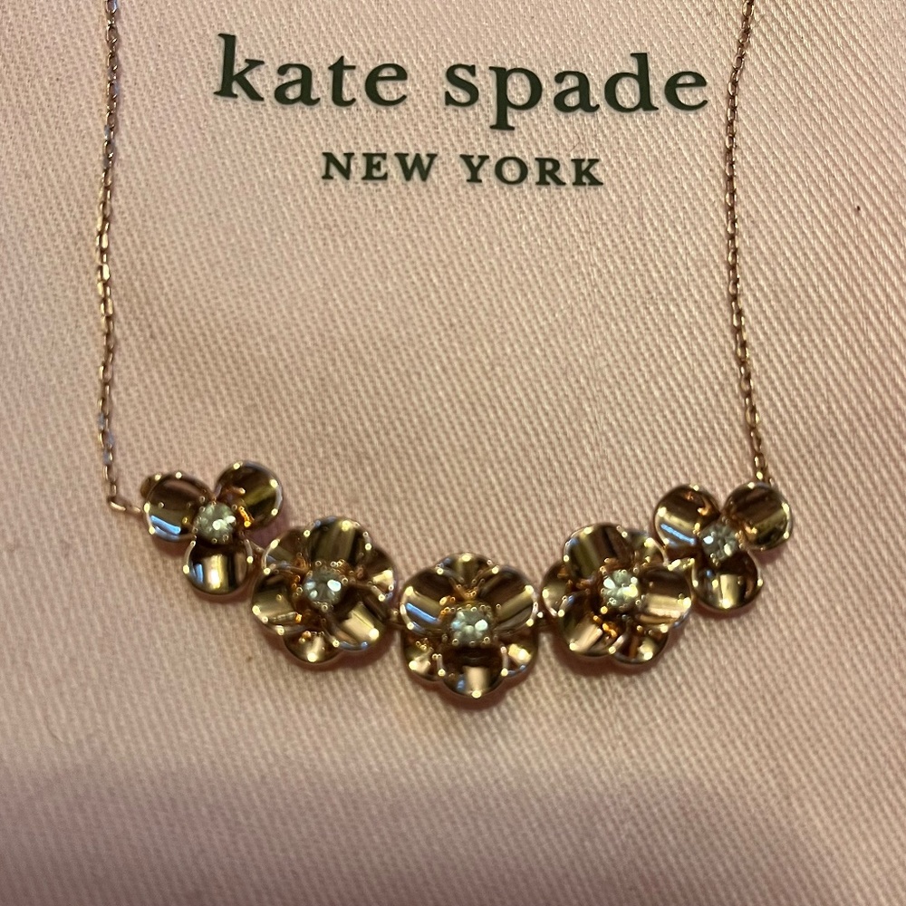 Kate Spade Rose Gold & Crystal Earring and Necklace Set